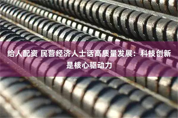 给人配资 民营经济人士话高质量发展：科技创新是核心驱动力